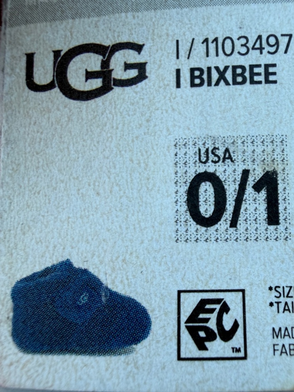UGG Bixbee Navy Baby Shoes